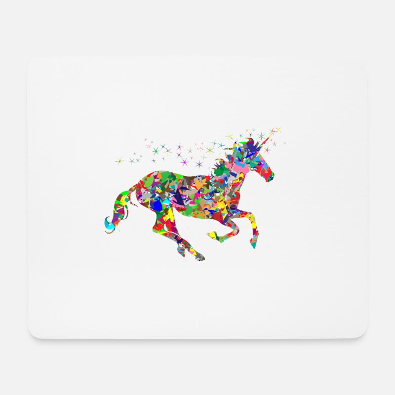 Einhorn Farbkleckse Geschenk Geschenkidee - Mousepad (Querformat) - Weiß