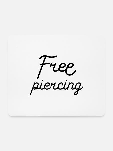 Free piercing - Mousepad (Querformat) - Weiß