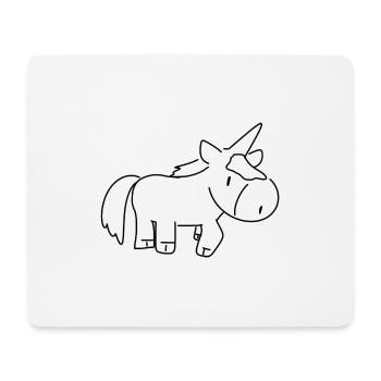 Einhorn Tier Symbol Cartoon fantasie - Mousepad (Querformat) - Weiß - Vorne