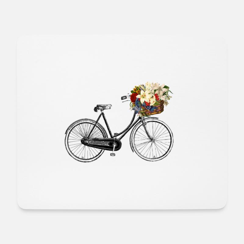 Fahrrad-Fahrrad fleure - Mousepad (Querformat) - Weiß