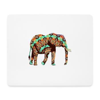 Indischer Elefant Mandala Muster - Mousepad (Querformat) - Weiß - Vorne