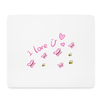ich liebe dich schmetterling bienen - Mousepad (Querformat) - Weiß - Vorne