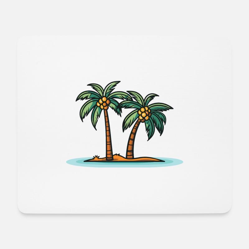 Palmen Insel Sommer - Mousepad (Querformat) - Weiß