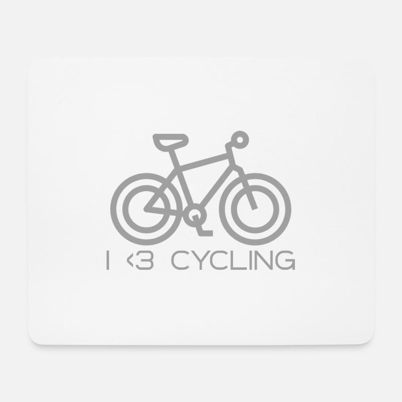 i <3 cycling - Mousepad (Querformat) - Weiß