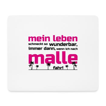 Mein Leben Malle (Schrift pink/schwarz) - Mousepad (Querformat) - Weiß - Vorne