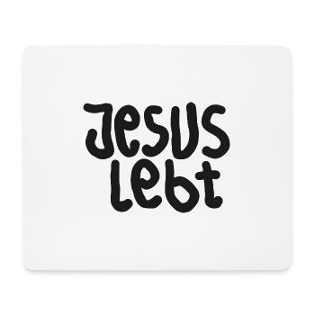 Jesus Left Typografie - Mousepad (Querformat) - Weiß - Vorne