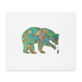 bear with snowdrop e 4 - Mouse Pad (horizontal) - white - Front