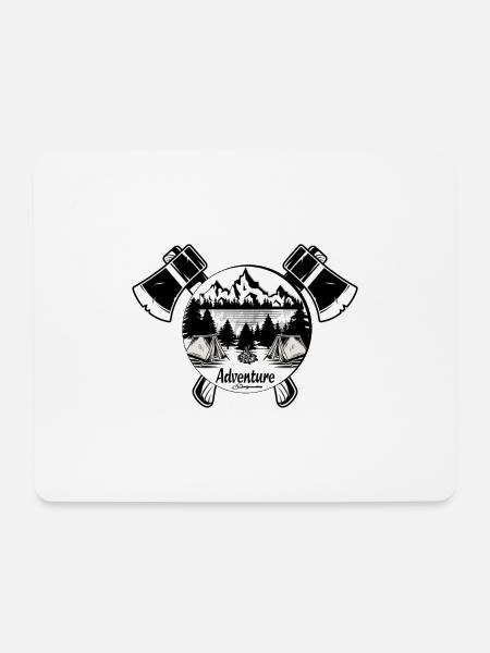 Adventure camping - Mousepad (Querformat) - Weiß