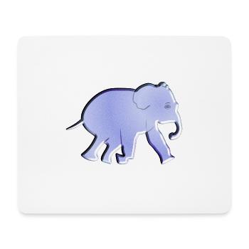 animal symbole éléphant violet - Tapis de souris (format paysage) - blanc - Devant