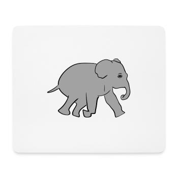 Elefant Tier Symbol Grau - Mousepad (Querformat) - Weiß - Vorne