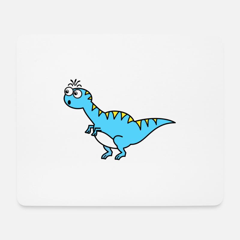 Dinosaurier Blau - Mousepad (Querformat) - Weiß