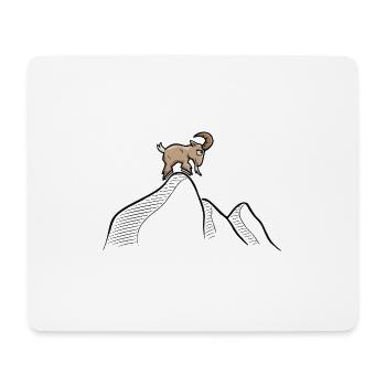 Goat on mountain mountain air holiday buck gift - Mouse Pad (horizontal) - white - Front