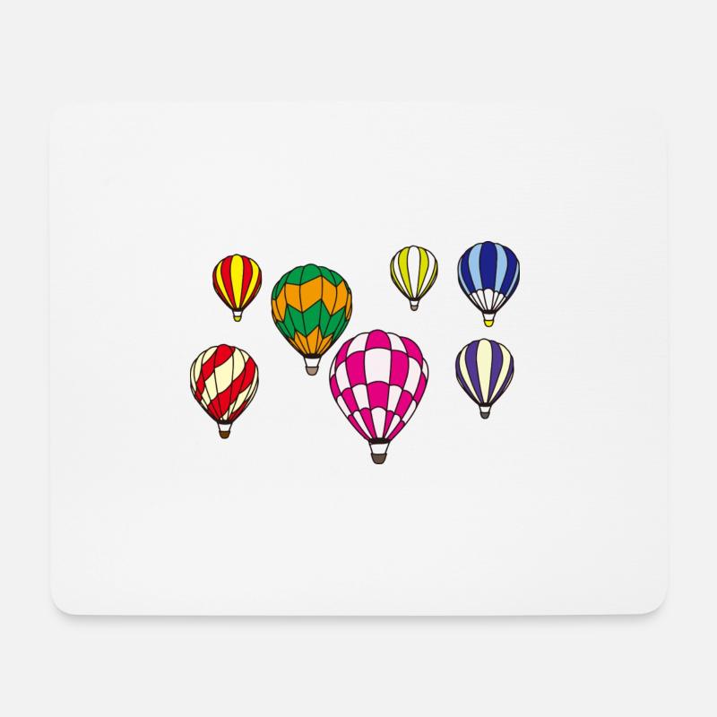 airplane aeroplane flugzeig heissluftballon air ba - Mousepad (Querformat) - Weiß