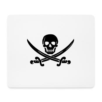 pirate ship boat pirat piratenschiff schiff skull1 - Mousepad (Querformat) - Weiß - Vorne