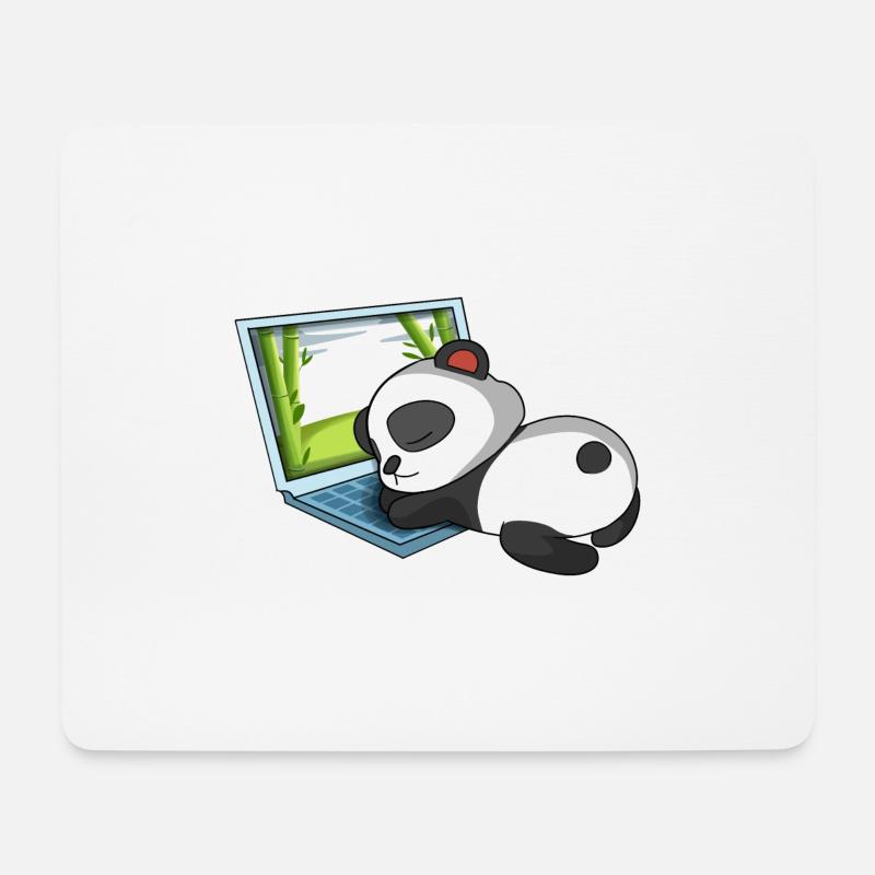 Panda in the home office - Mouse Pad (horizontal) - white