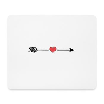 coeur flèche - Tapis de souris (format paysage) - blanc - Devant
