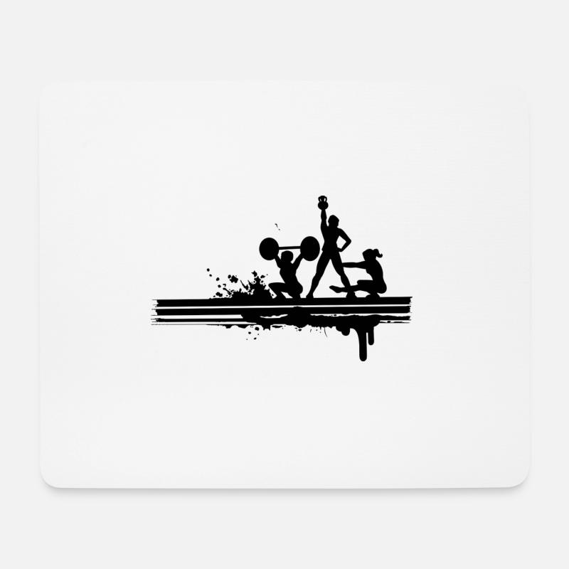 FITNESS - Mousepad (Querformat) - Weiß