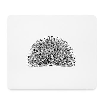 Pfau - Mousepad (Querformat) - Weiß - Vorne