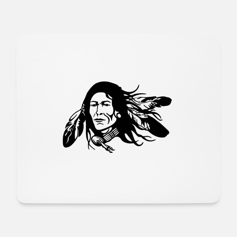 indian indianer american tent zelt teepee tomahawk - Mousepad (Querformat) - Weiß