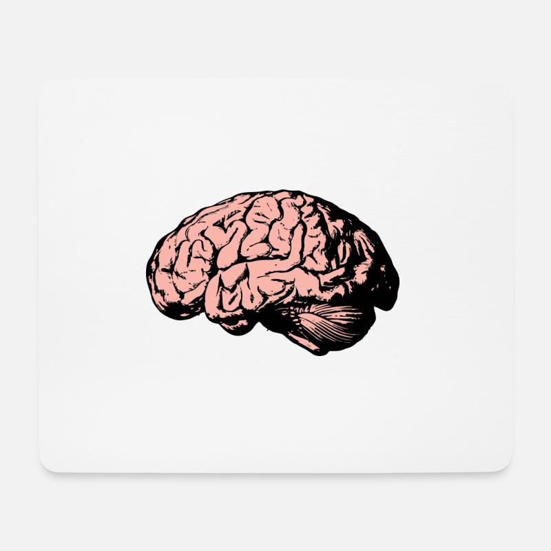 Gehirn,Anatomie,zeichnung,medizin - Mousepad (Querformat) - Weiß