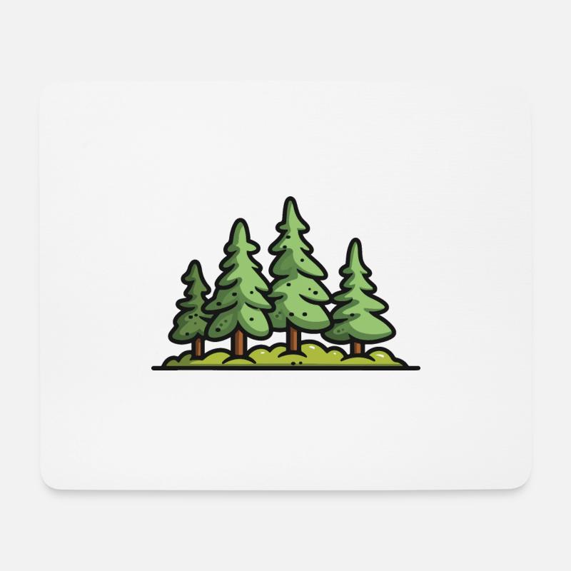 Wald Bäume Natur - Mousepad (Querformat) - Weiß
