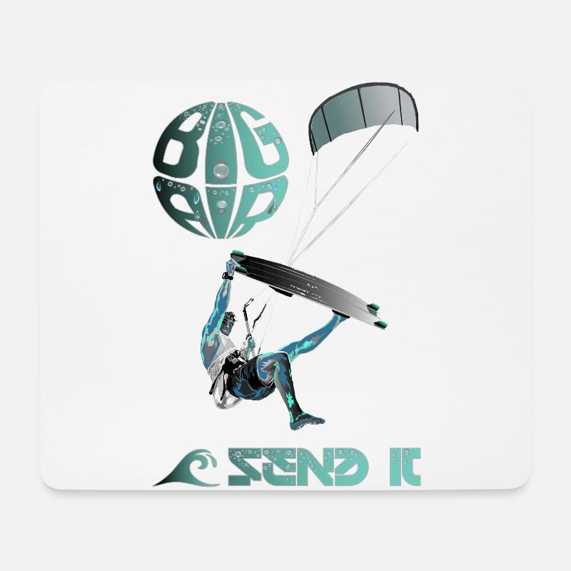 Kiter SEND IT - Mousepad (Querformat) - Weiß