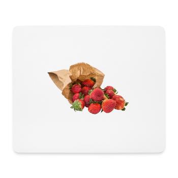 strawberry erdbeeren veggie gemuese fruits60 - Mousepad (Querformat) - Weiß - Vorne