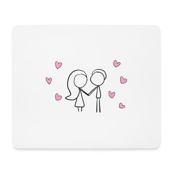 pärchen liebe herzen rosa herz Valentinstag - Mousepad (Querformat) - Weiß - Vorne