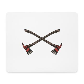 Feuerwehr Äxte gekreuzt - Mousepad (Querformat) - Weiß - Vorne