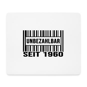 1960 geburtstag unbezahlbar barcode - Mousepad (Querformat) - Weiß - Vorne