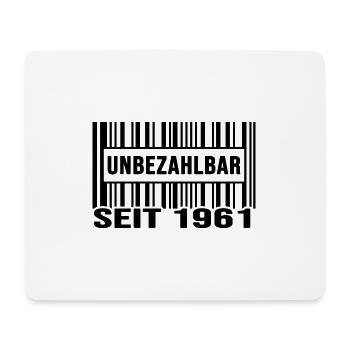 1961 geburtstag unbezahlbar barcode - Mousepad (Querformat) - Weiß - Vorne