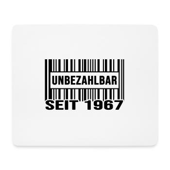 1967 Geburtstag unbezahlbar Barcode Geschenk - Mousepad (Querformat) - Weiß - Vorne