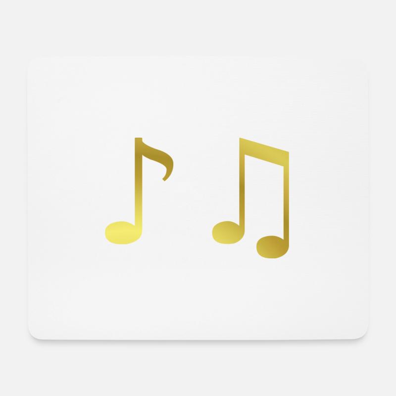 Noten gold Geschenkidee Musiknoten golden Musik - Mousepad (Querformat) - Weiß