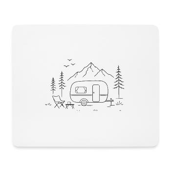 Campings en montagne - Tapis de souris (format paysage) - blanc - Devant