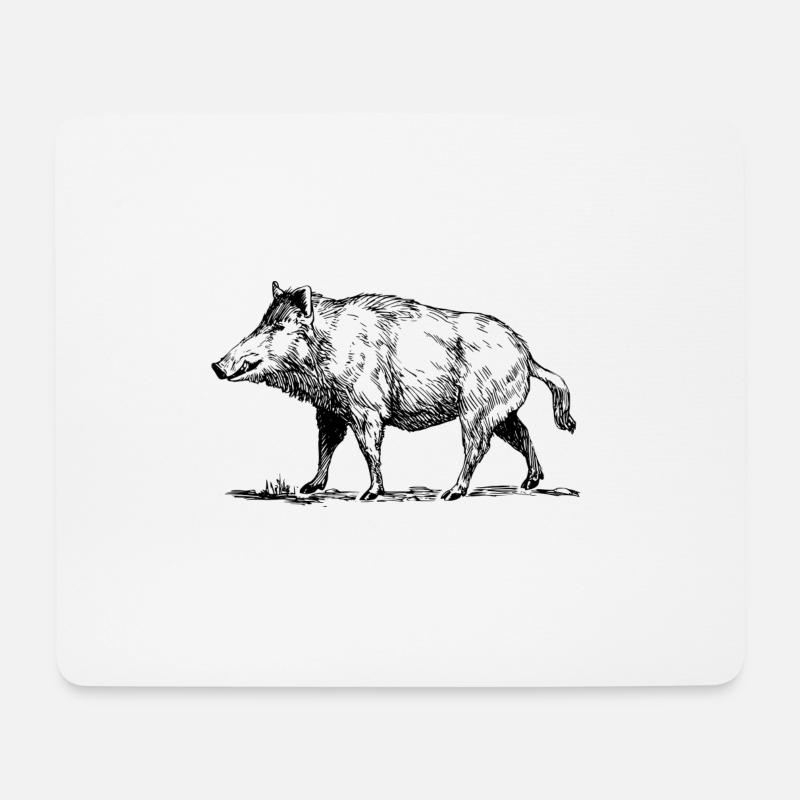wild boar - Mouse Pad (horizontal) - white