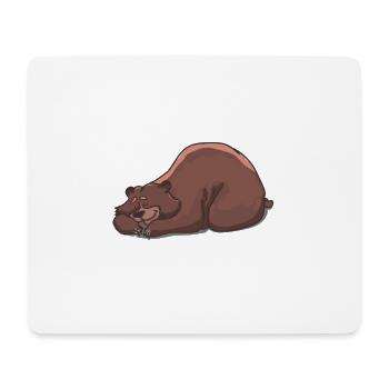 Bär müde - Mousepad (Querformat) - Weiß - Vorne
