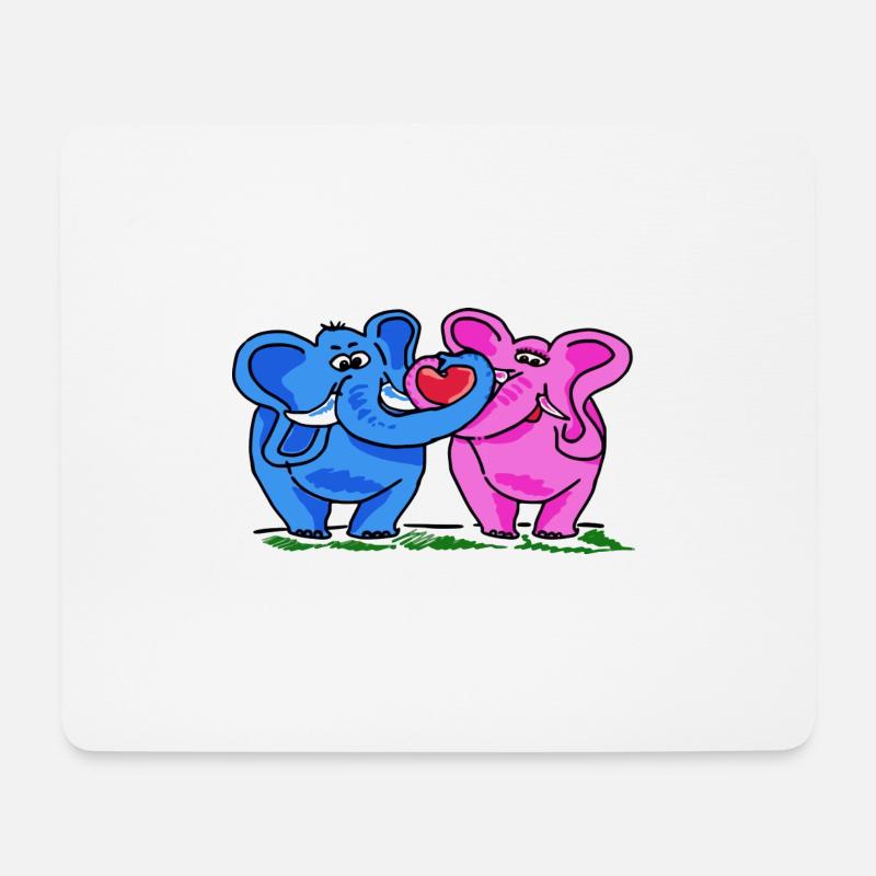 love elephants - Mouse Pad (horizontal) - white