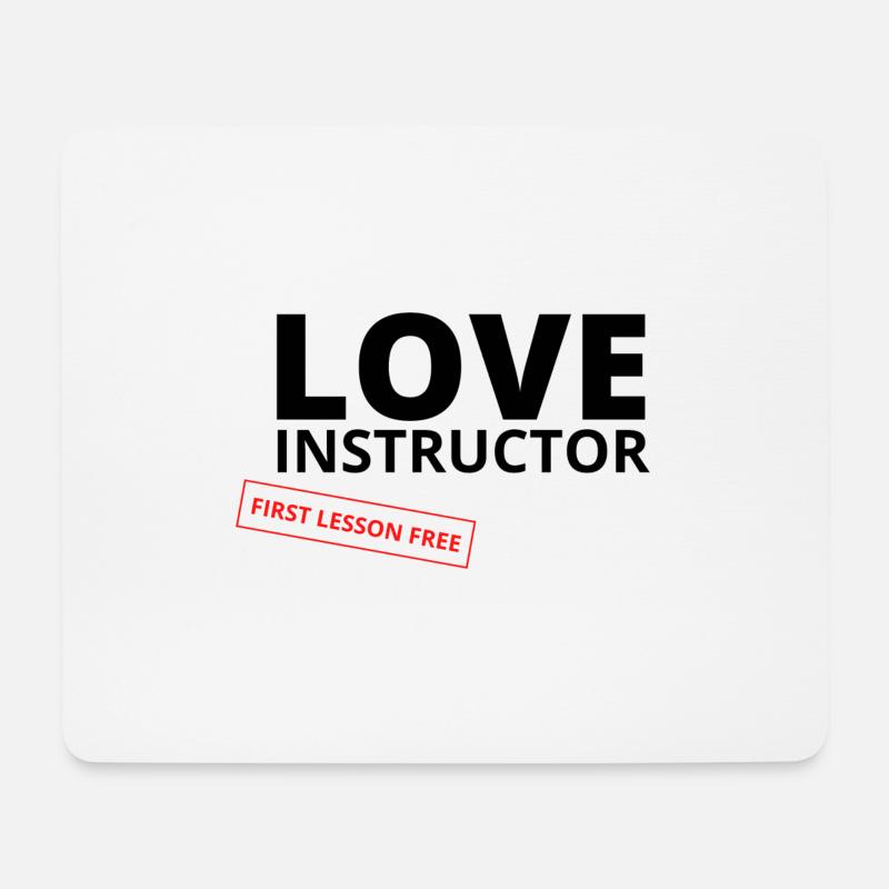 Love Instructor first Lesson Free - Tapis de souris (format paysage) - blanc