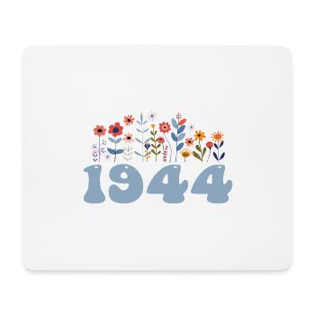 1944 Blumenmuster 1944 Blumen-thema Blumen 1944 - Mousepad (Querformat) - Weiß - Vorne