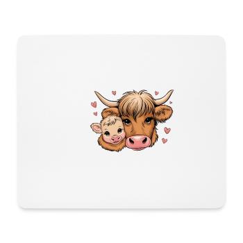 Adorable Highland Cow, Western Highland Cow - Mouse Pad (horizontal) - white - Front