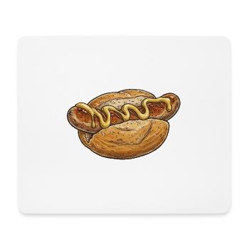 Hotdog Kunst mit Senf-Schwung - Mousepad (Querformat) - Weiß - Vorne