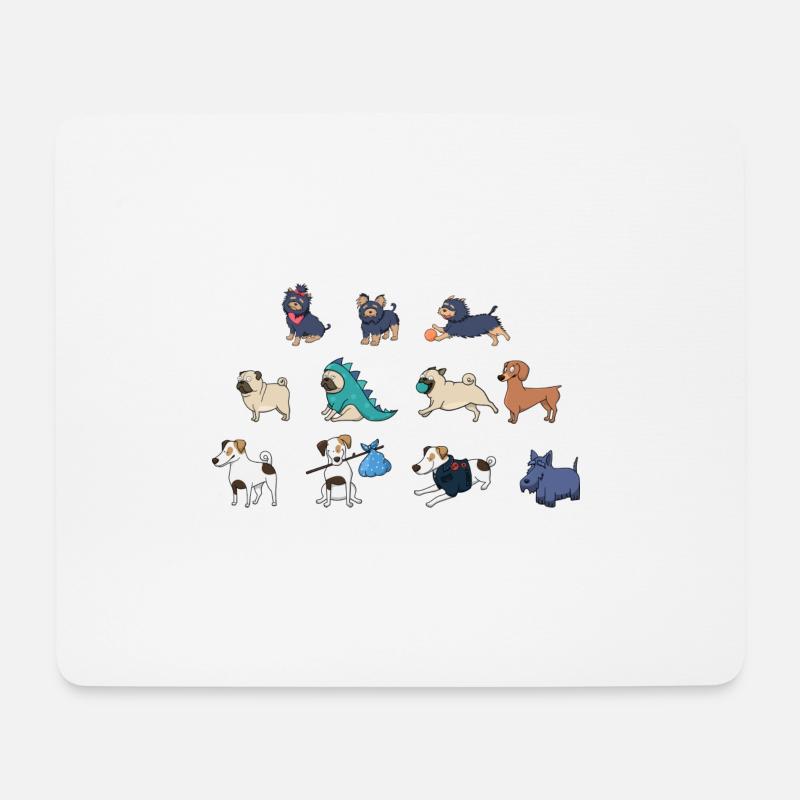 Süße Hunde - Mousepad (Querformat) - Weiß