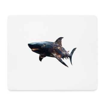 Cyberhai – Futurale Kraft der Tiefe - Mousepad (Querformat) - Weiß - Vorne