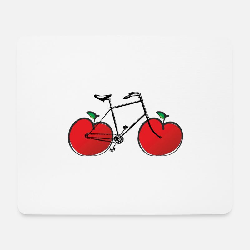 Apfelfahrrad - Mousepad (Querformat) - Weiß