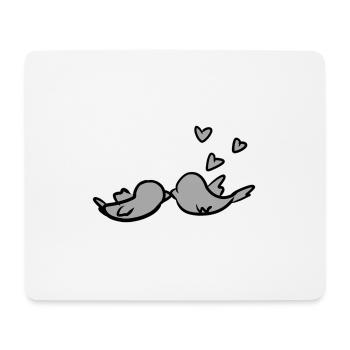Valentine's Day Couple Bird Hearts Love - Mouse Pad (horizontal) - white - Front