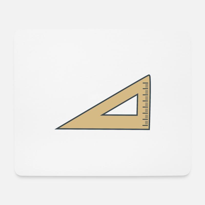 Geometrie Werkzeug Geodreieck - Mousepad (Querformat) - Weiß