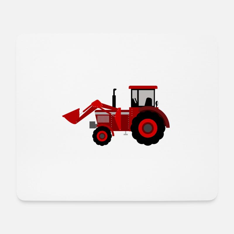 roter Traktor - Mousepad (Querformat) - Weiß