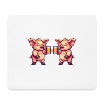 Pig Team Beer Party - Mouse Pad (horizontal) - white - Front