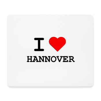 Ich liebe Hannover / I love Hannover - Mousepad (Querformat) - Weiß - Vorne