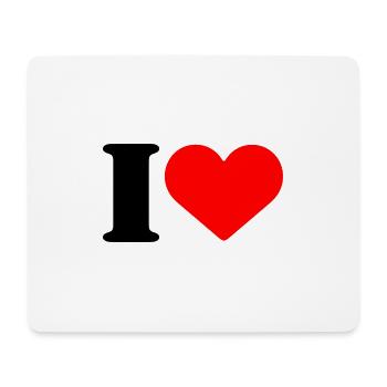 I LOVE - Mousepad (Querformat) - Weiß - Vorne
